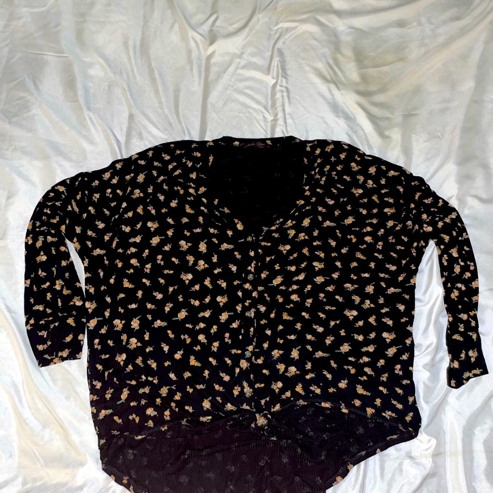 Floral tie crop plus size
